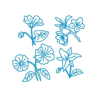 Çiçek Yaprak İllüstrasyon Tasarım Şablon vektör doğrusal