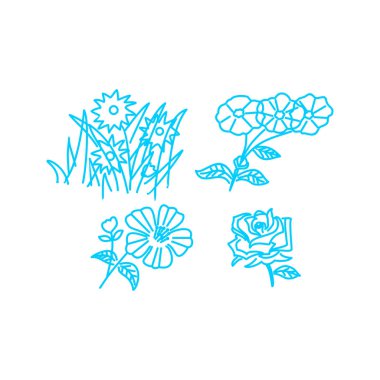 Çiçek Yaprak İllüstrasyon Tasarım Şablon vektör doğrusal