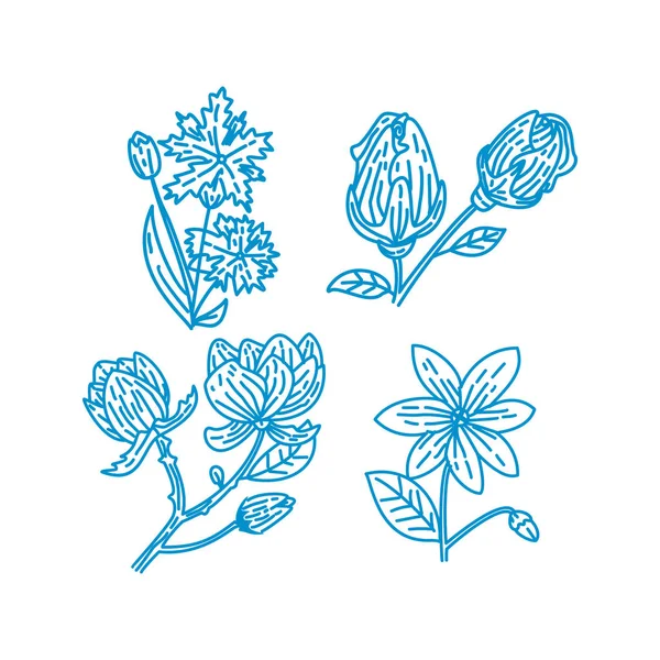 Bloem blad illustratie ontwerpsjabloon vector lineaire — Stockvector