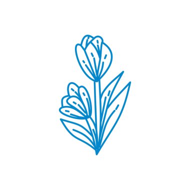 Çiçek Yaprak İllüstrasyon Tasarım Şablon vektör doğrusal