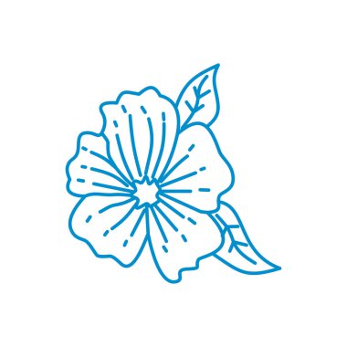 Çiçek Yaprak İllüstrasyon Tasarım Şablon vektör doğrusal