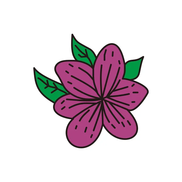 Modèle de conception d'illustration de feuille de fleur vectoriel linéaire — Image vectorielle