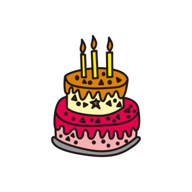 Pasta Doğum Günü Tasarımı Grafik Şablon Vektör