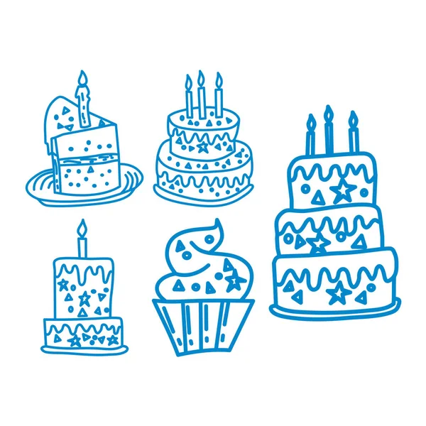 Modèle graphique de conception d'anniversaire de gâteau vecteur — Image vectorielle