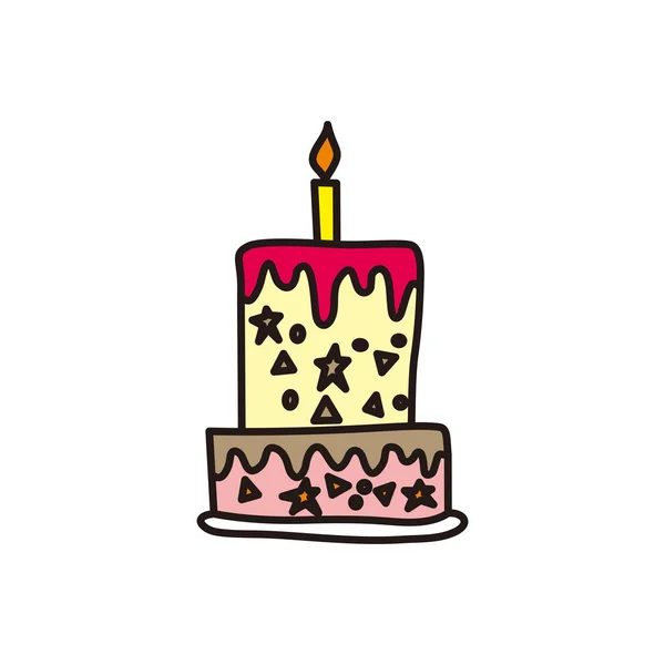 Bolo de aniversário design gráfico template vector —  Vetores de Stock