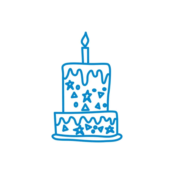Modèle graphique de conception d'anniversaire de gâteau vecteur — Image vectorielle