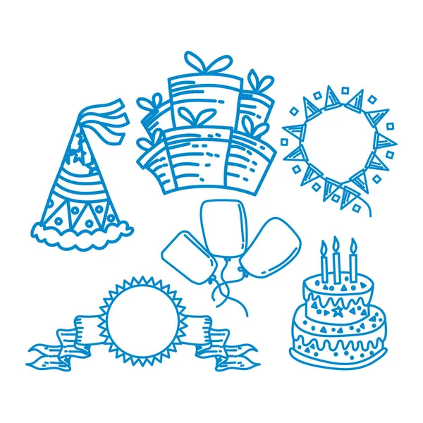 Vector de plantilla gráfica de diseño de aniversario de cumpleaños — Archivo Imágenes Vectoriales