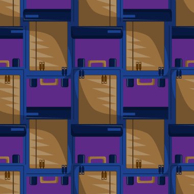 Renkli Okul Sırt Çantaları Vektör ile Dikişsiz Desen 