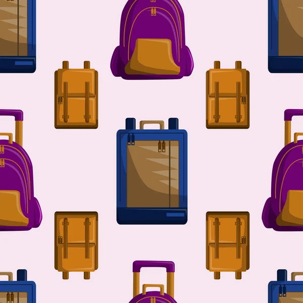Χωρίς ραφές μοτίβο με πολύχρωμες σχολικές σακούλες — Διανυσματικό Αρχείο
