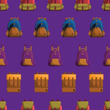 Renkli Okul Çantası Vektörü ile Dikişsiz Desen