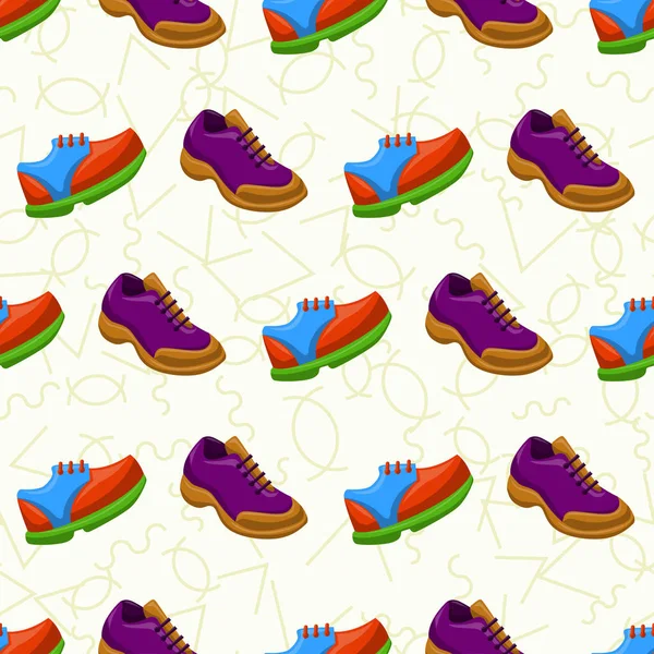 Zapatos de fondo plano de color sin costura Patrón — Vector de stock