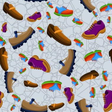 Ayakkabı Düz Renk Arka Plan Dikişsiz Desen