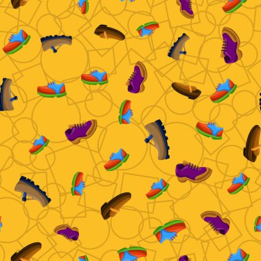 Ayakkabı Düz Renk Arka Plan Dikişsiz Desen