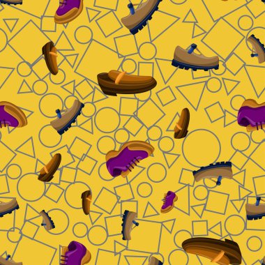 Ayakkabı Düz Renk Arka Plan Dikişsiz Desen