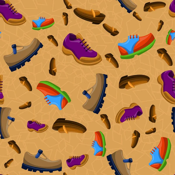 Shoes Flat Color Background Seamless Pattern