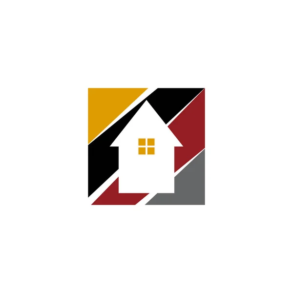 Home Casa Edilizia Immobiliare Immobiliare Design Template Vector — Vettoriale Stock