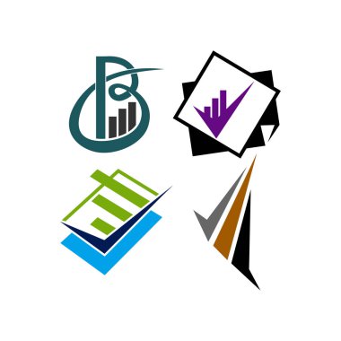 Muhasebe Vergi Mali İş Logo Tasarım Seti Şablon Vecto