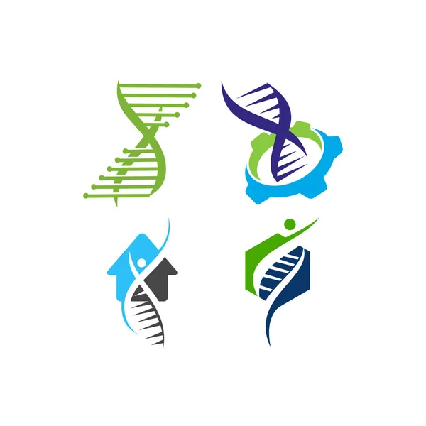 Genetyczne zdrowie logo Design ilustracja ikona koncepcja wektor zestaw — Wektor stockowy