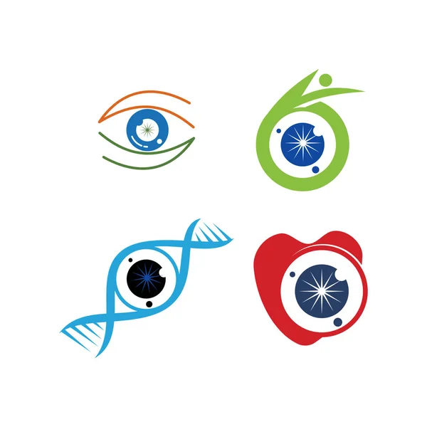 Augenpflege gesundheit logo design vorlage vektor symbol set — Stockvektor