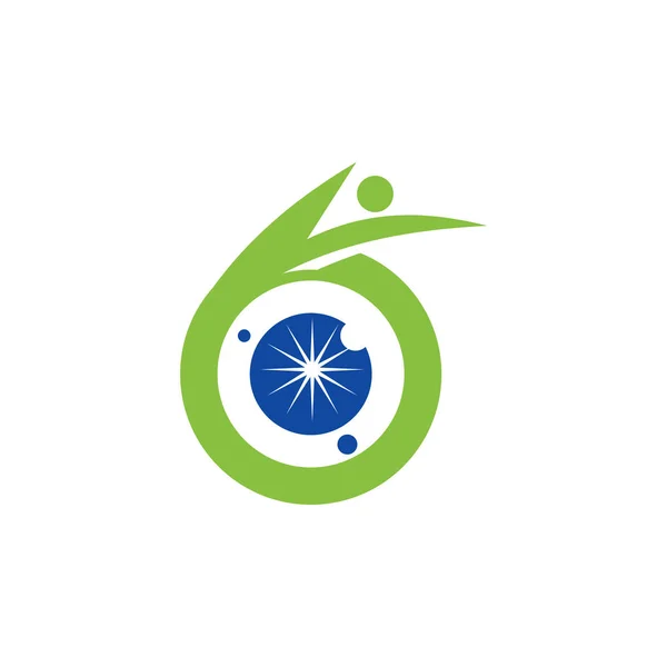 Göz sağlığı sağlık logosu tasarım şablon vektör simgesi — Stok Vektör