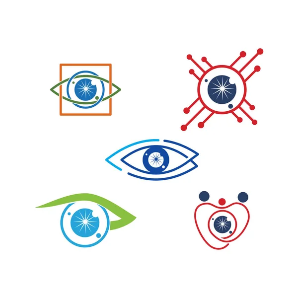 Augenpflege gesundheit logo design vorlage vektor symbol set — Stockvektor