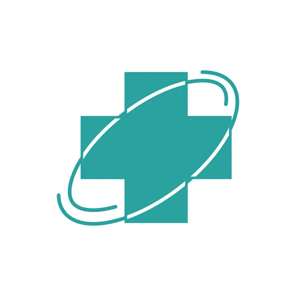 Cross Health Care logotipo médico emblema de símbolo del icono — Archivo Imágenes Vectoriales