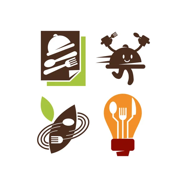 Restaurant Service Abstract Logo Template Symbol Icon — Stock Vector