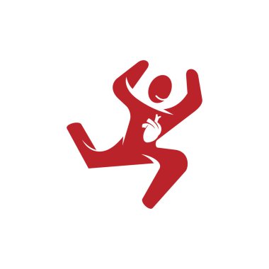 Kalp krizi riski vektör logo simge tasarımı İllüstrasyon 