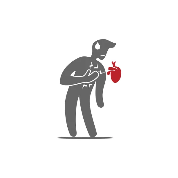 Risque de crise cardiaque logo vectoriel icône design Illustration — Image vectorielle