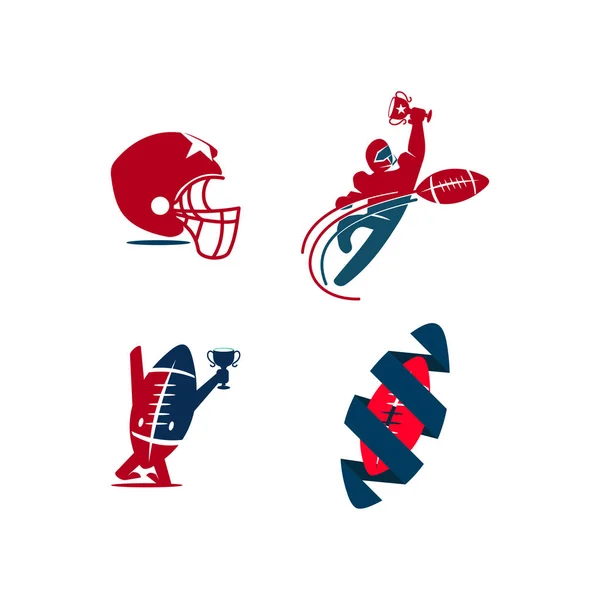 Amerikansk fotboll Sport logo mall design emblem — Stock vektor