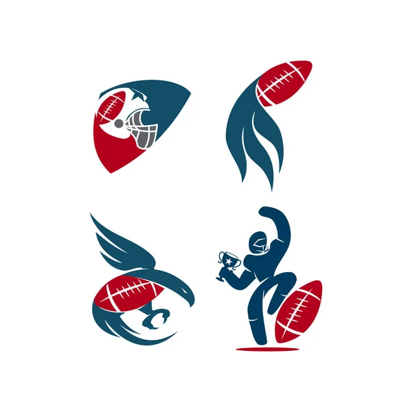 Futebol americano esporte logotipo modelo Design Emblema — Vetor de Stock