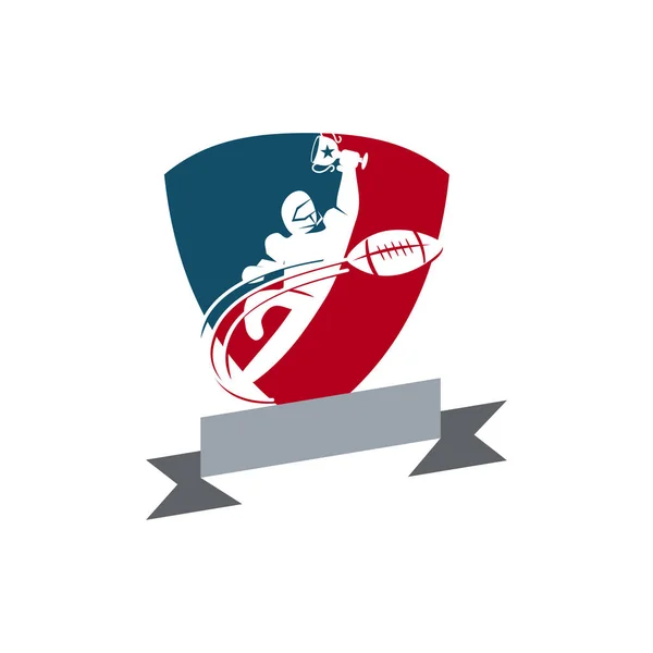 Американський футбольний спортивний логотип шаблон оформлення емблема — стоковий вектор