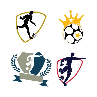 Futbol Futbol Rozeti Logo Tasarım Şablonları Spor Vektör 