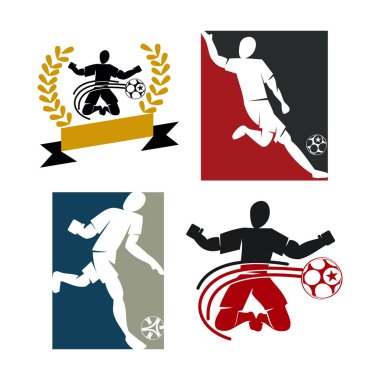 Futbol Futbol Rozeti Logo Tasarım Şablonları Spor Vektör 