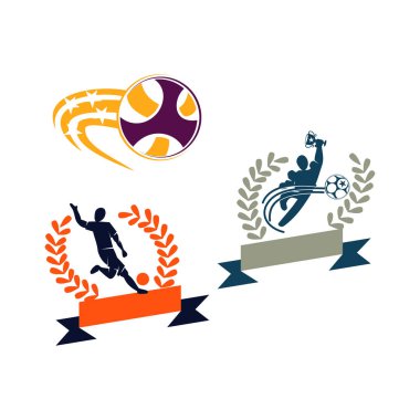 Futbol Futbol Rozeti Logo Tasarım Şablonları Spor Vektör 