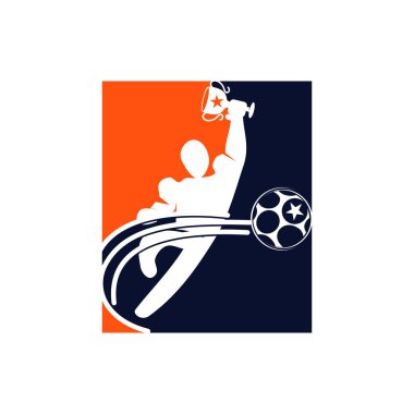 Futbol Futbol Rozeti Logo Tasarım Şablonları Spor Vektör 