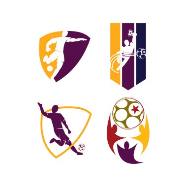 Futbol Futbol Rozeti Logo Tasarım Şablonları Spor Vektör 