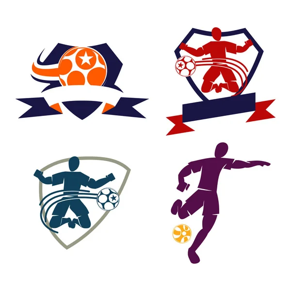 Fútbol Insignia de fútbol Logo Plantillas Deporte Vector — Vector de stock