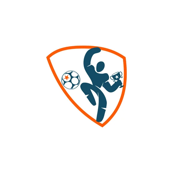 Futebol Futebol Emblema Logo Design Templates Sport Vector —  Vetores de Stock