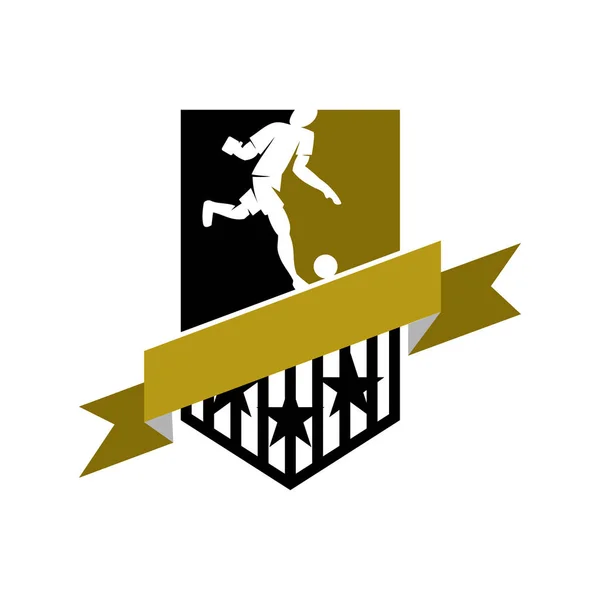 Soccer Football Badge Logo Design Templates Sport Vector — Stock Vector