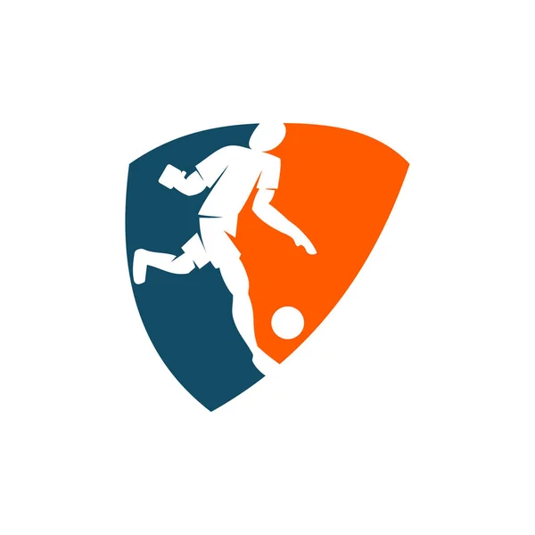 Ποδόσφαιρο Ποδόσφαιρο έμβλημα λογότυπο σχεδιασμό πρότυπα αθλητισμού διάνυσμα — Διανυσματικό Αρχείο
