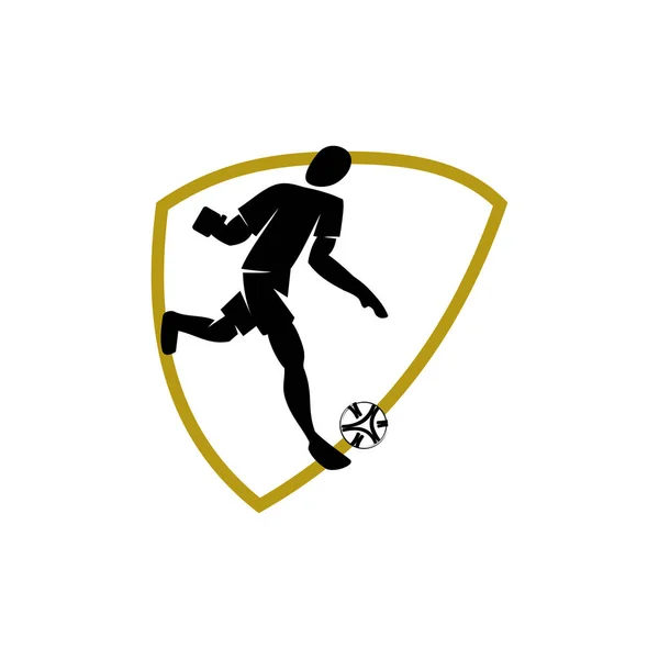 Ποδόσφαιρο Ποδόσφαιρο έμβλημα λογότυπο σχεδιασμό πρότυπα αθλητισμού διάνυσμα — Διανυσματικό Αρχείο