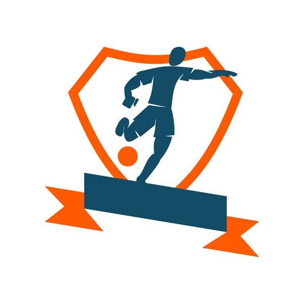 Calcio Calcio Badge Logo Design Templates Sport Vector — Vettoriale Stock