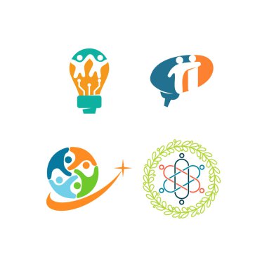 Taahhüt Teamwork Birlikte İş Logo İllüstrasyon Vektör