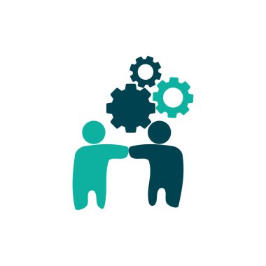 Taahhüt Teamwork Birlikte İş Logo İllüstrasyon Vektör