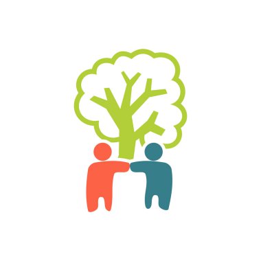 Taahhüt Teamwork Birlikte İş Logo İllüstrasyon Vektör