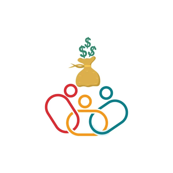 Komitmen Kerjasama Logo Usaha Vektor - Stok Vektor