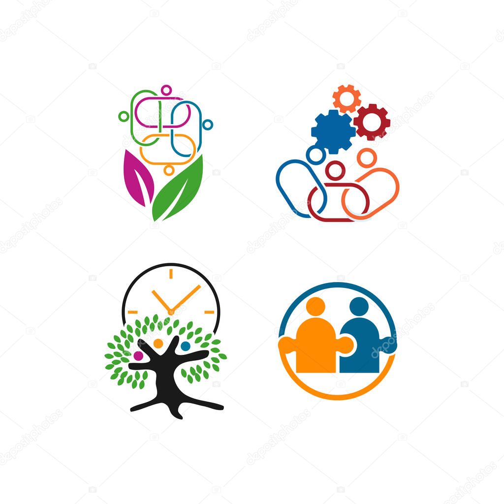 Commitment Teamwork Together Business Logo Illustration Vector