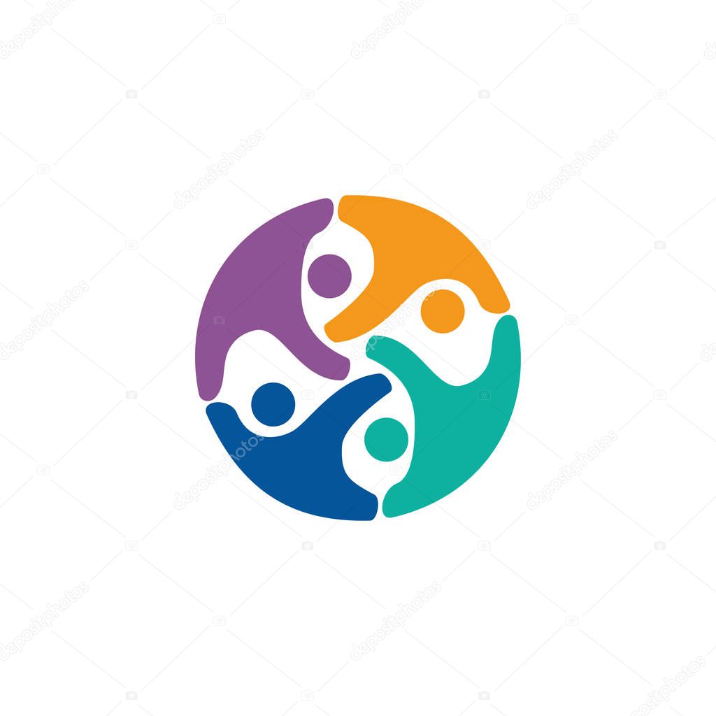 Commitment Teamwork Together Business Logo Illustration Vector