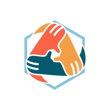 Taahhüt Teamwork Birlikte İş Logo İllüstrasyon Vektör